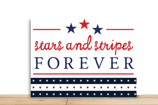 Patriotic Wreath Sign, Stars And Strips Forever Rectangle Metal Sign, Sign For Wreath, Desert Wreath Signs