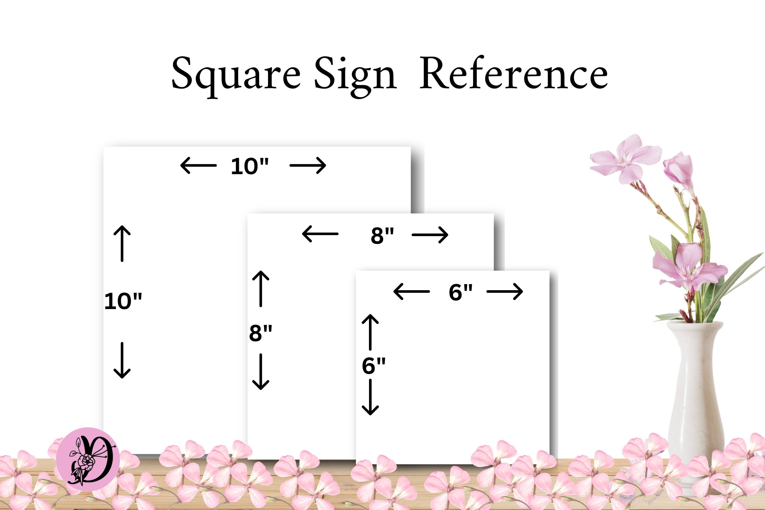Square Sign Size Reference for Wreath Sign