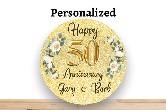 Personalized Fifty Anniversary Wreath Sign, Gold Anniversary Sign, Sign ForWreath, Desert Wreath Signs
