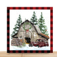 Farmhouse Buffalo Check Christmas Wreath Sign, Square Metal Sign, Sign For Wreath, Desert Wreath Signs