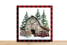 Farmhouse Buffalo Check Christmas Wreath Sign, Square Metal Sign, Sign For Wreath, Desert Wreath Signs