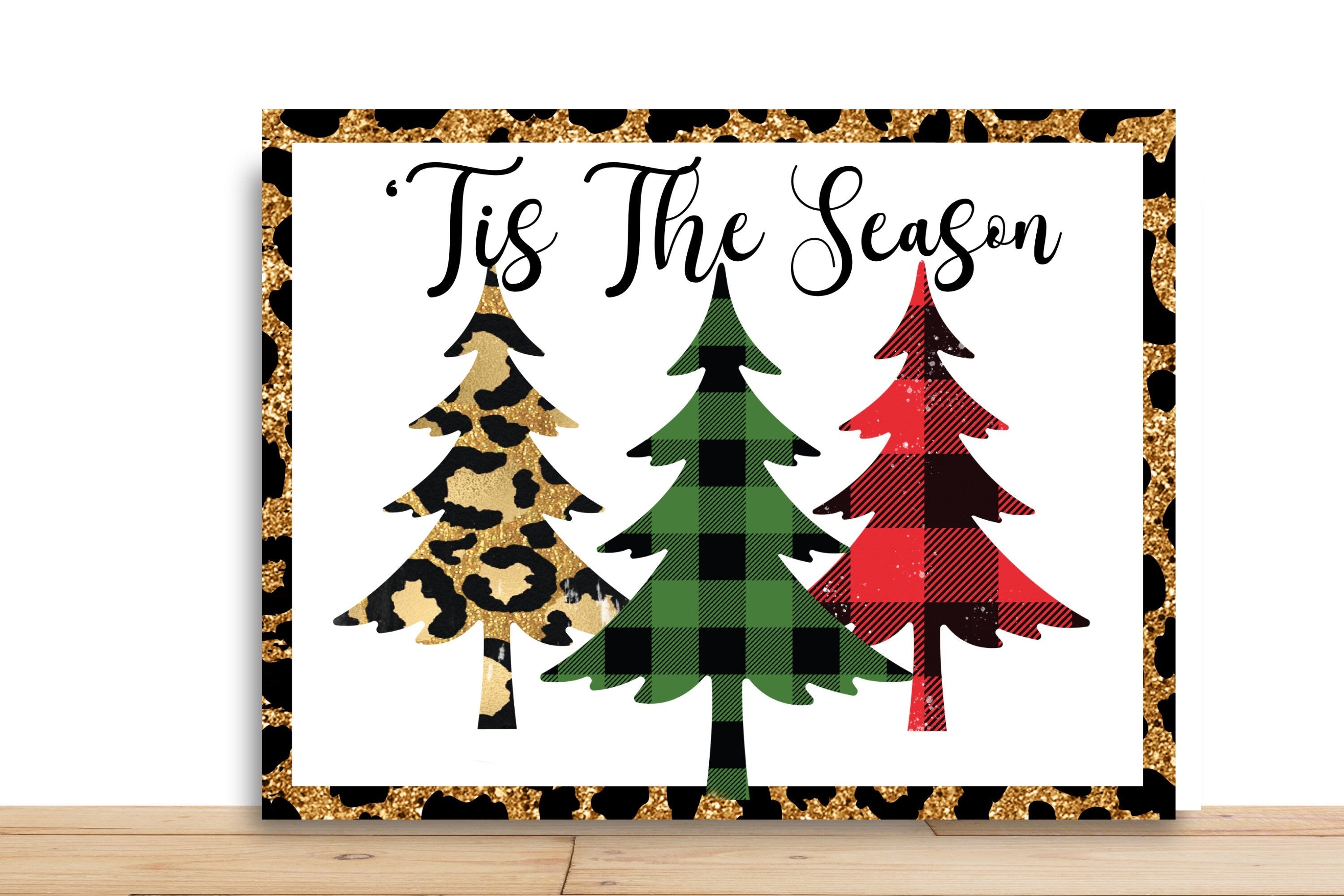 It’s The Season Christmas Trees Christmas Wreath Sign, Rectangle Metal Sign, Desert Wreath Signs