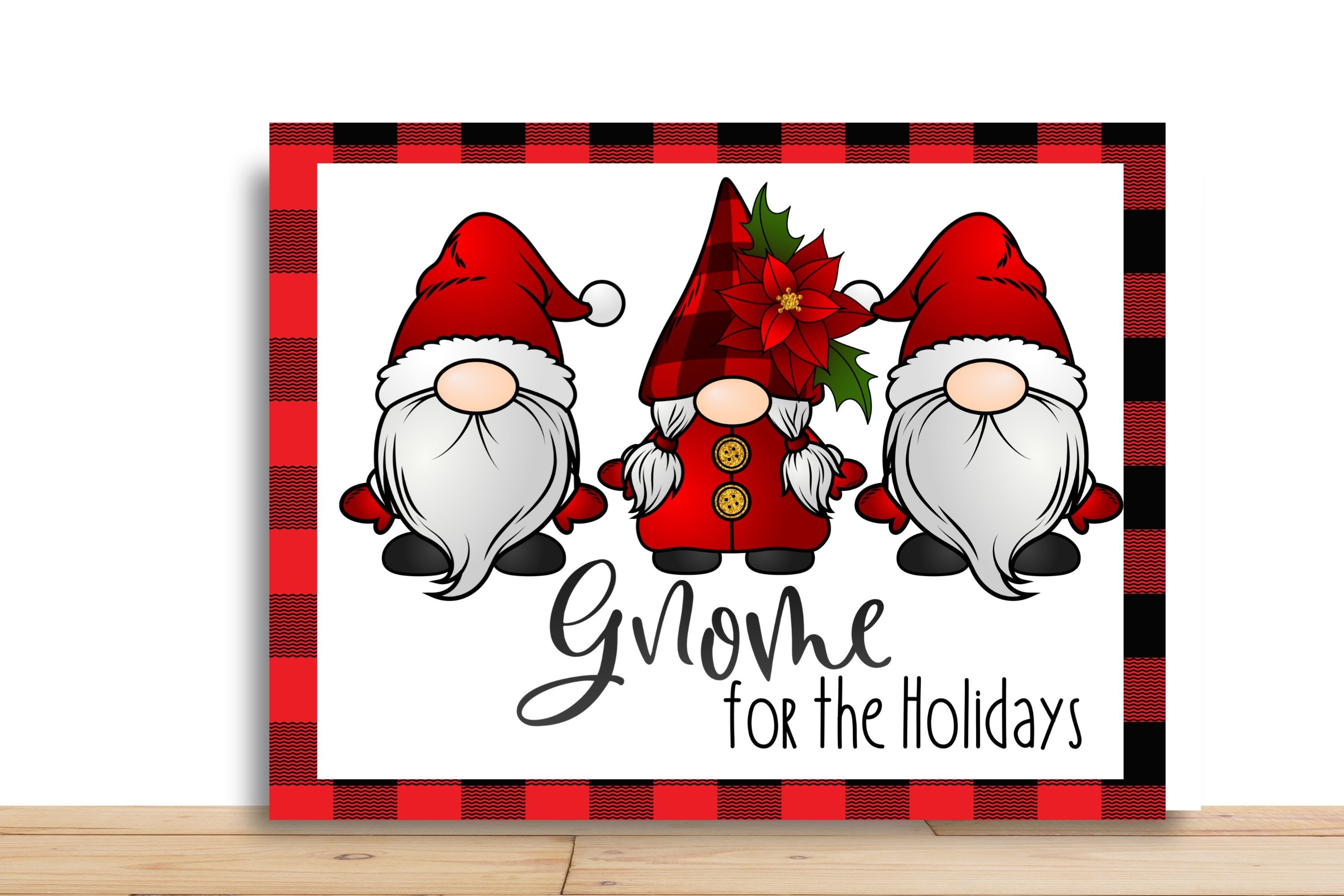 Gnome Christmas Wreath Sign, Gnome For The Holiday’s, Rectangle Metal Sign, Desert Wreath Signs