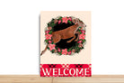 Welcome Christmas Deer Wreath Sign, Rectangle Metal Sign, Sign For Wreath, Desert Wreath Signs