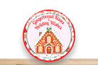 Christmas Sign, Gingerbread Kisses and Holiday Wishes Round Metal Sign, Sign For Wreath, Desert Wreath Signs