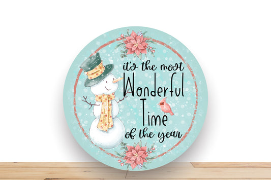 Christmas Sign, It’s The Most Wonderful Time Of The Year Round Metal Sign, Sign For Wreath, Desert Wreath Signs