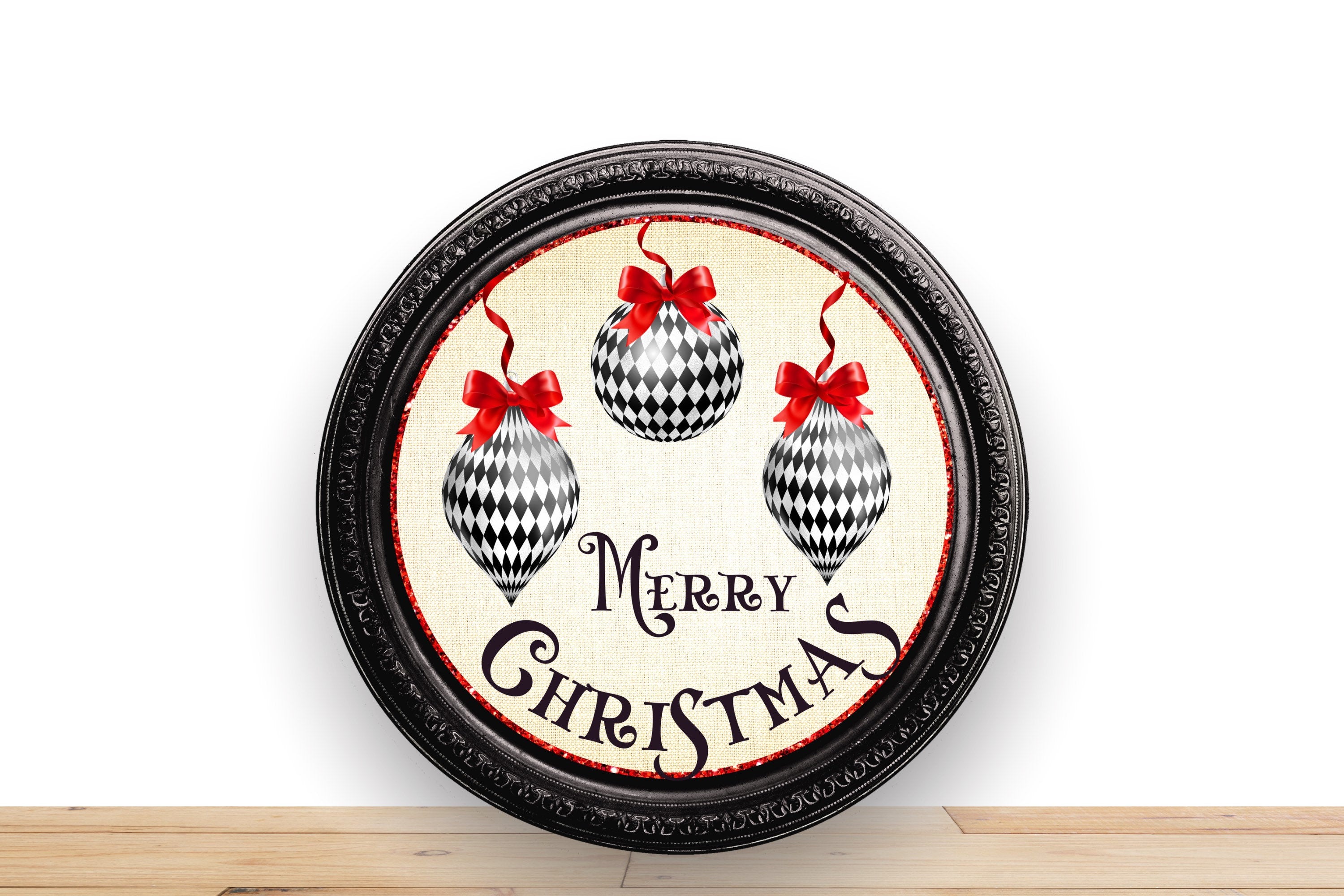 Christmas Sign, Merry Christmas Round Metal Sign, Sign For Wreath, Desert Wreath Signs
