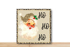 Christmas Wreath Sign, Cheetah Santa Ho Ho Square Metal Sign, Sign For Wreath, Desert Wreath Signs