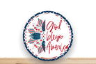 Patriotic Wreath Sign, God Bless America Round Metal Sign, Sign For Wreath, Desert Wreath Signs