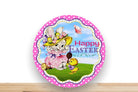 Vintage Easter Wreath Sign, Happy Easter Round Metal Sign, Sign For Wreath, Desert Wreath Signs