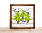 Christmas Wreath Sign, Peace Love Joy Square Metal Sign, Sign For Wreath,Desert Wreath Signs