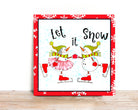 Christmas Wreath Sign, Let It Snow Square Metal Sign, Sign For Wreath,Desert Wreath Signs