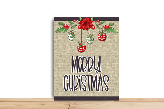 Christmas Wreath Sign, Merry Christmas Ornament Rectangle Metal Sign, Sign For Wreath, Desert Wreath Signs