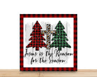 Christmas Wreath Sign, Jesus Is The Reason For The Season, Square Metal Sign, Sign For Wreath, Desert Wreath Signs