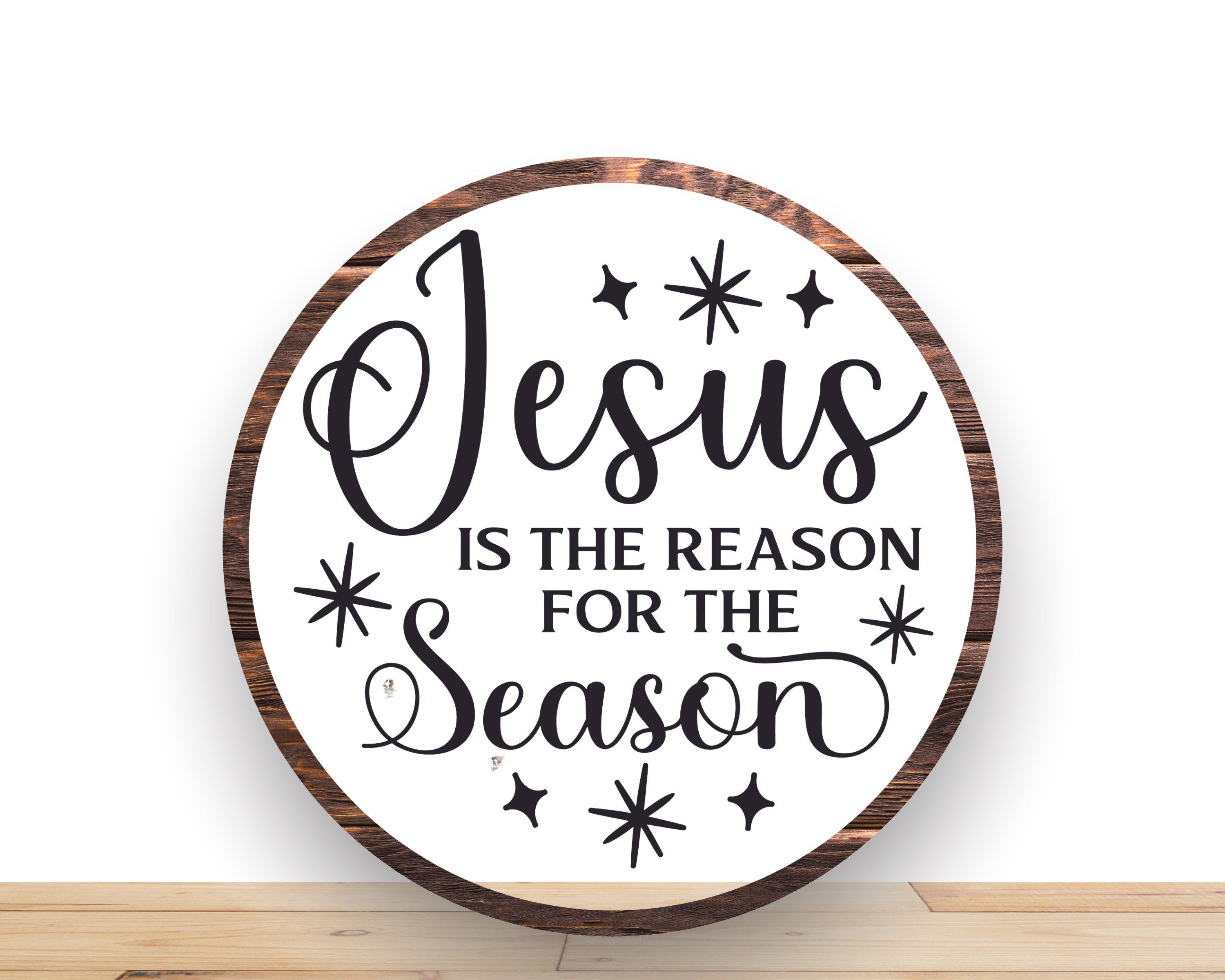 Christmas Wreath Sign, Jesus Is The Reason For The Season, Round Metal Sign, Sign For Wreath, Desert Wreath Signs