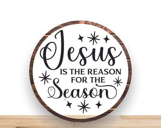 Christmas Wreath Sign, Jesus Is The Reason For The Season, Round Metal Sign, Sign For Wreath, Desert Wreath Signs