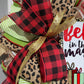 Christmas Wreath for your door, Snowman Believe In The Magic Christmas decor, Cheetah and Buffalo plaid holiday decorations