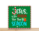 Christmas Wreath Sign, Jesus Is The Reason For The Season, Square Metal Sign, Sign For Wreath, Desert Wreath Signs