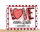 Valentines Wreath Sign, Pink Love Never Fails sign, Rectangle wreath Sign, Sign For Wreath, Desert Wreath Signs