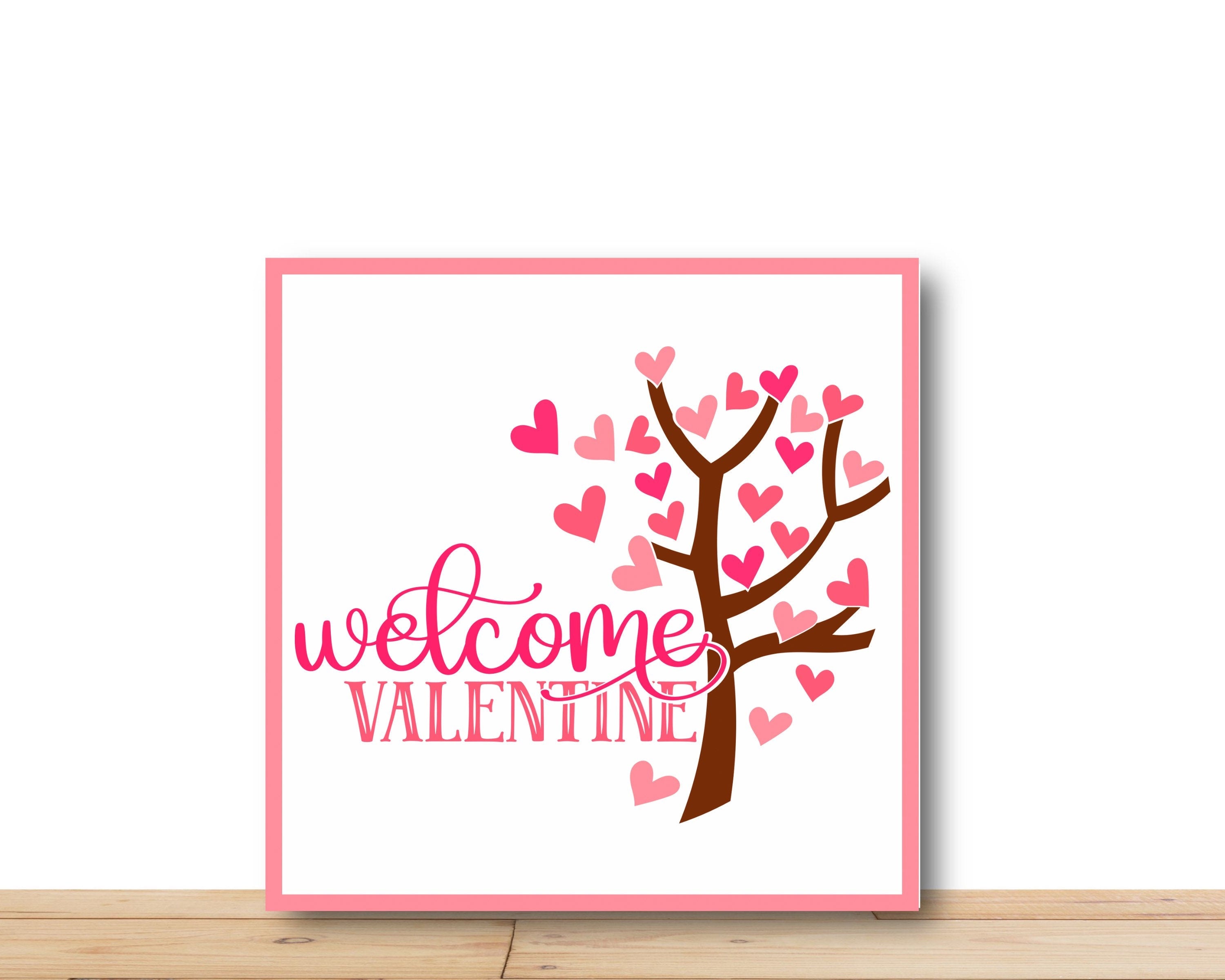 Valentine Wreath Sign, Welcome Valentine Wreath Sign, Square Wreath Sign, Sign For Wreath, Desert Wreath Signs