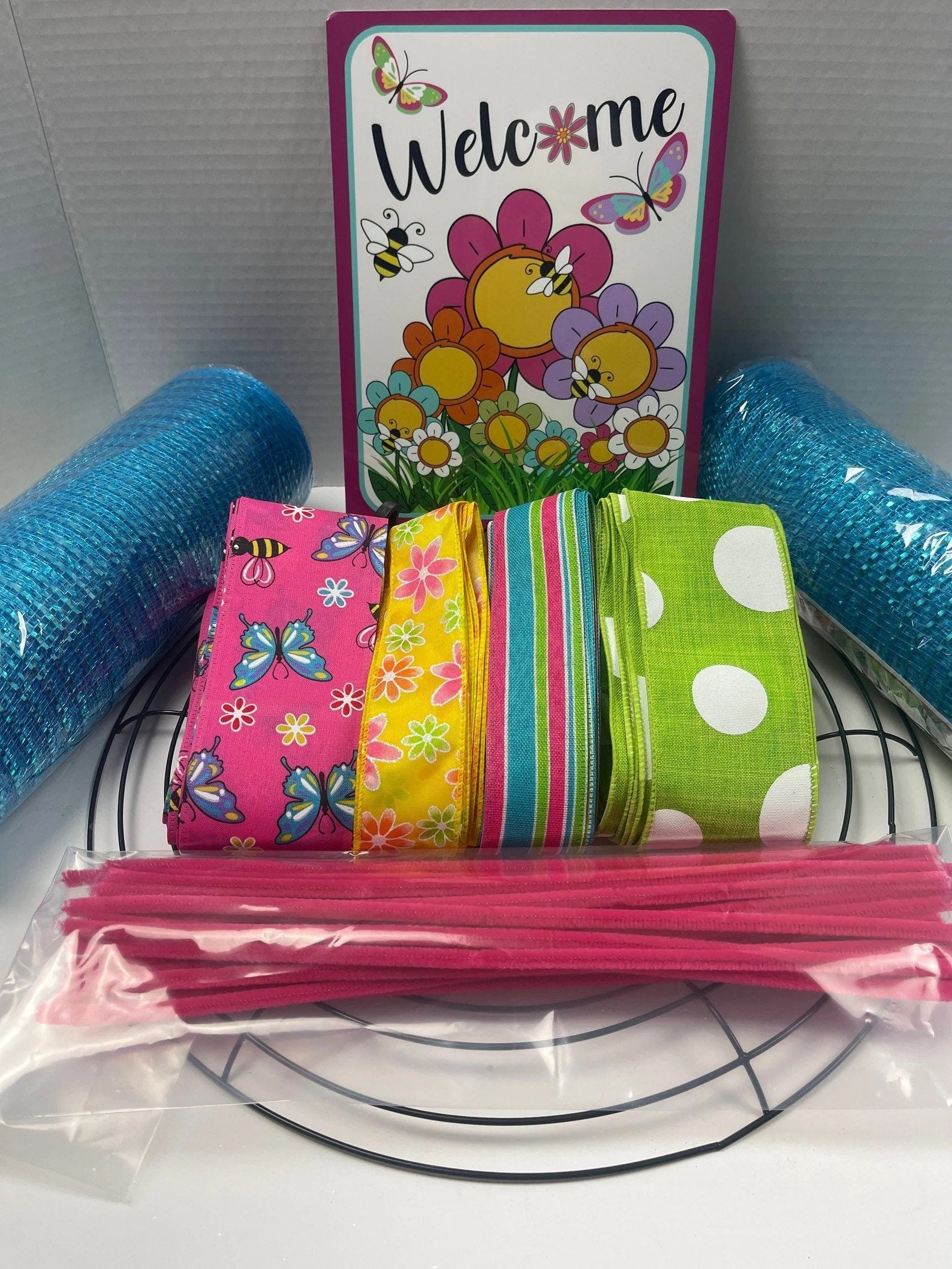 Spring Wreath Kit, Summer Wreath Kit, Welcome Wreath Kit, Wreath Kit, Wreath Supplies, Craft Supplies