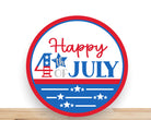 Patriotic Wreath Sign, Happy Forth Of July Round Metal Sign, Desert Wreath Signs