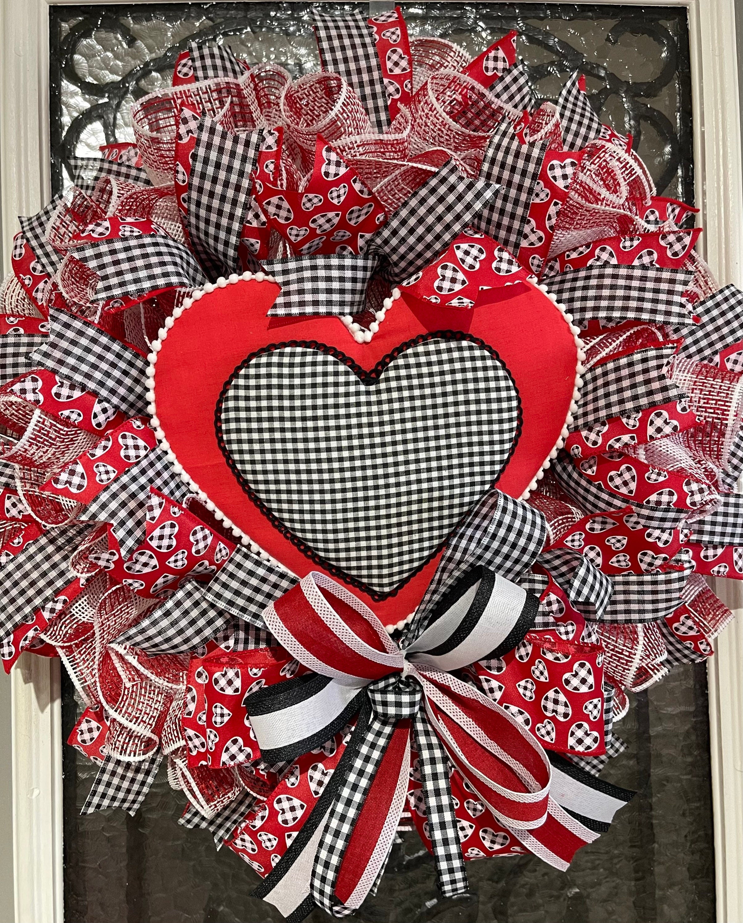 Valentine Wreath for your door, Heart Valentine Wreath, Valentines Wreath, Desert Wreath Creations