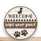 Welcome Dog Wreath Sign, Welcome Wipe Your Paws Round Metal Sign, Sign For Wreath, Desert Wreath Signs
