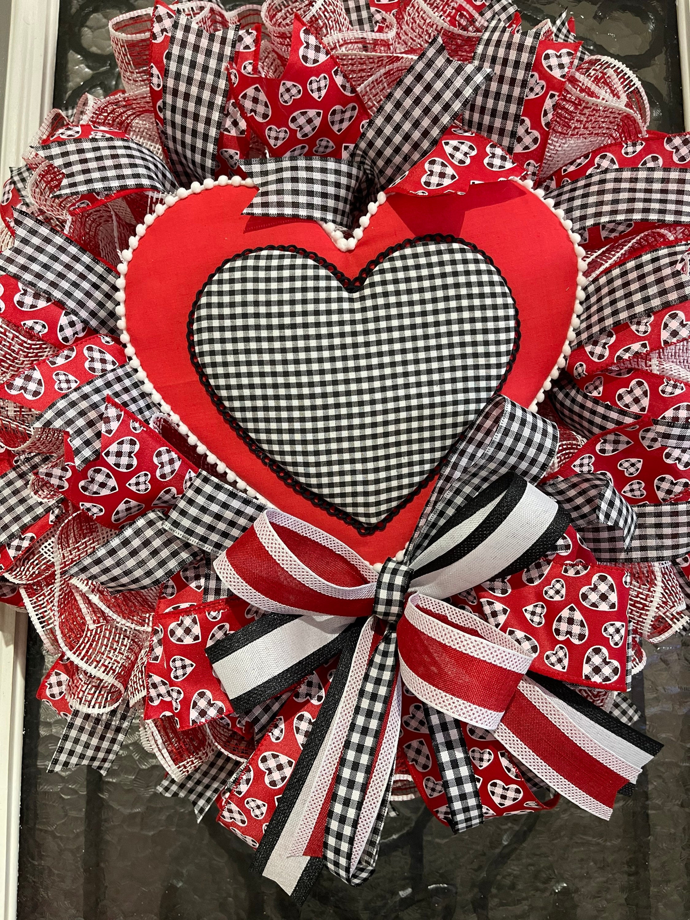 Valentine Wreath for your door, Heart Valentine Wreath, Valentines Wreath, Desert Wreath Creations