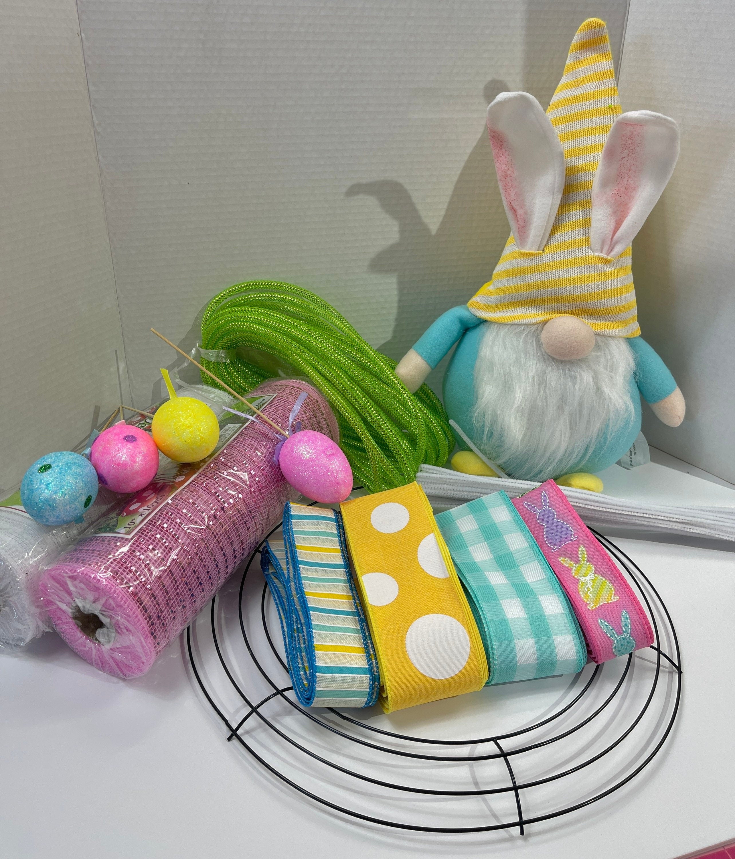 Easter Gnome Wreath, DIY Wreath Kit, Craft Kit, Gnome Wreath Kit