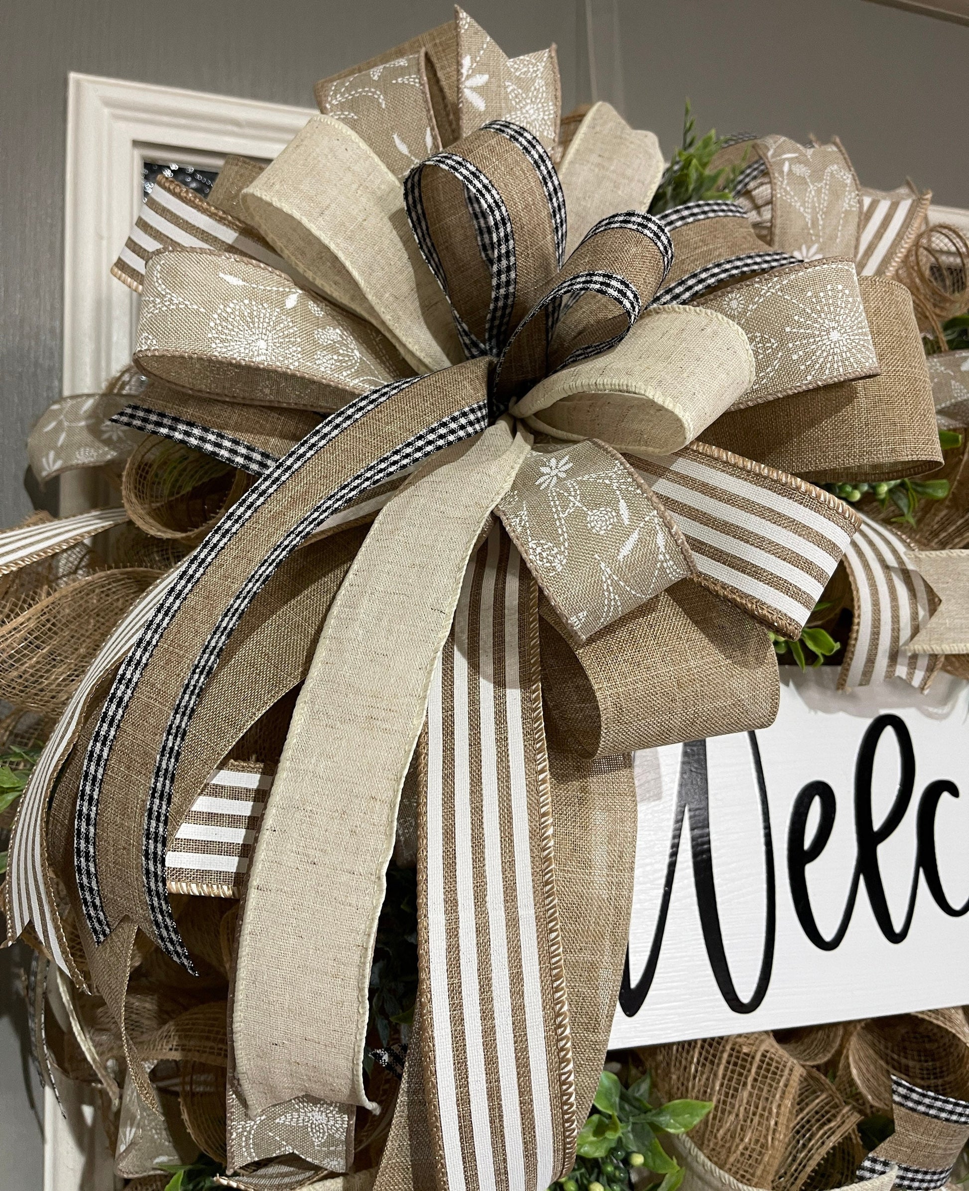 Neutral Wreath For Your Door, Everyday Wreath, Hobo Wreath, Natural Home Decor, Spring Decor