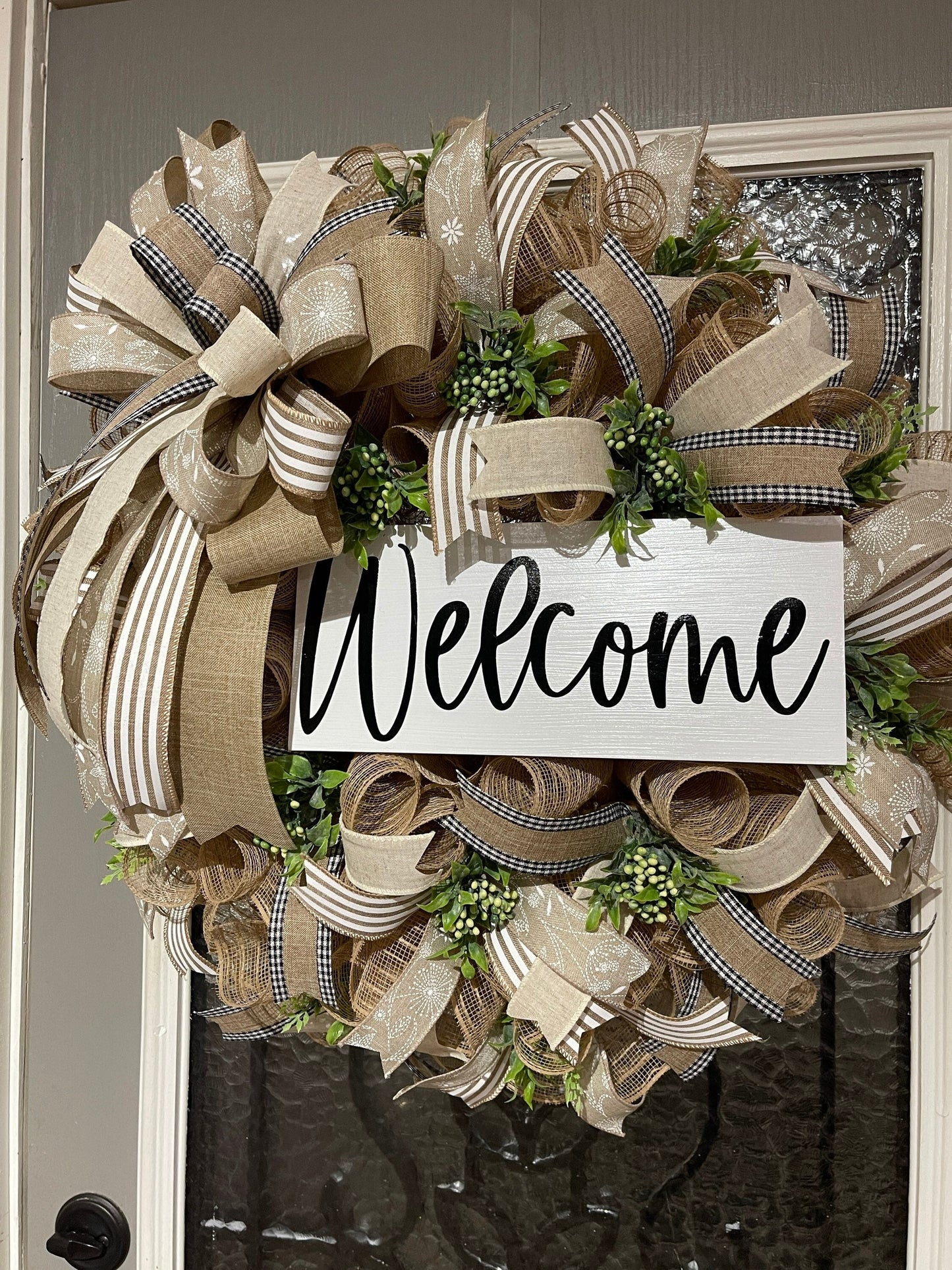 Neutral Wreath For Your Door, Everyday Wreath, Hobo Wreath, Natural Home Decor, Spring Decor