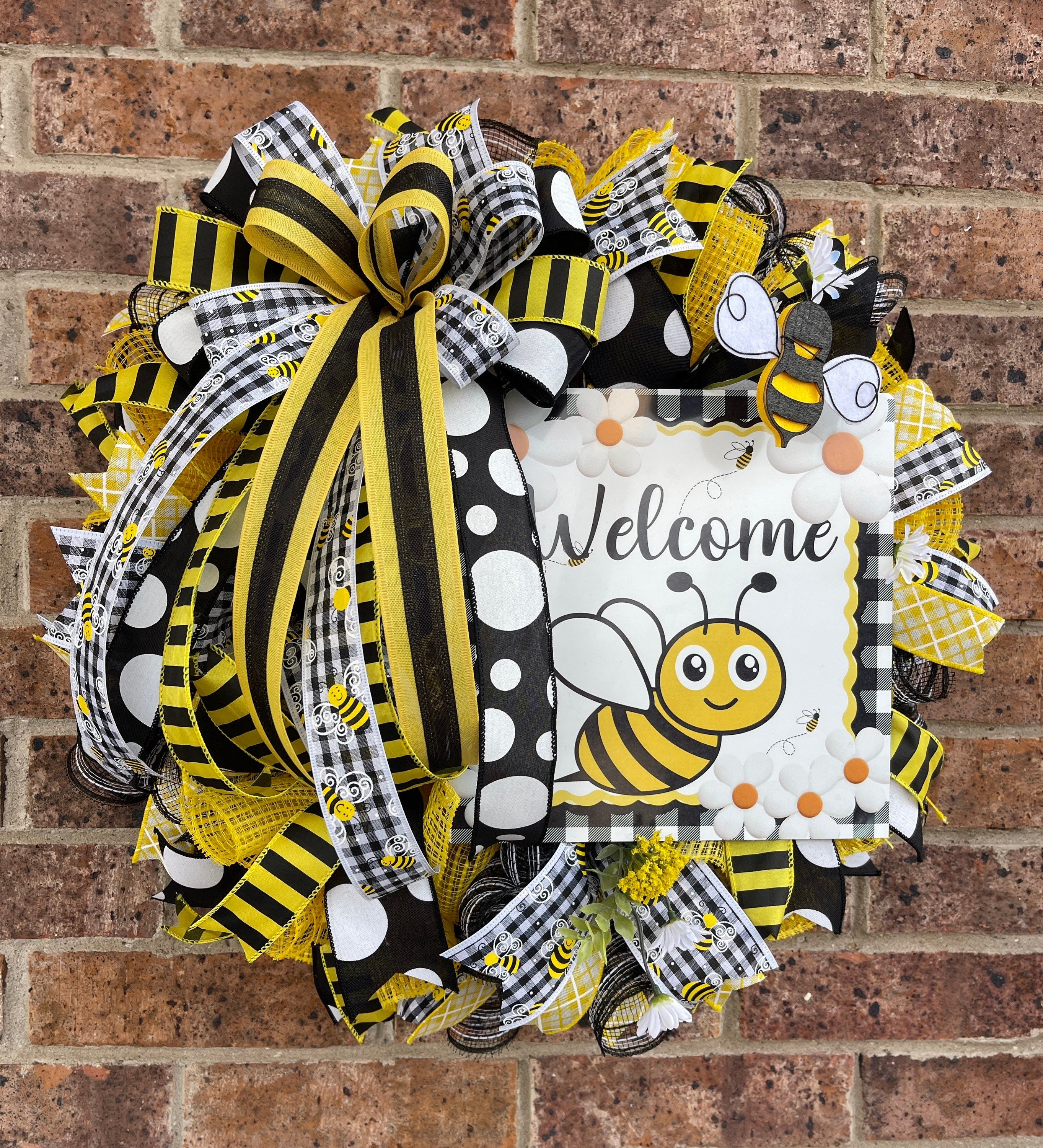Bee Wreath, Summer Wreath, Spring Wreath, Everyday Wreath, Summer Decor, Spring Decor