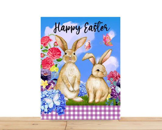 Easter Wreath Sign, Happy Easter Rectangle Metal Sign, Sign For Wreath, Desert Wreath Signs