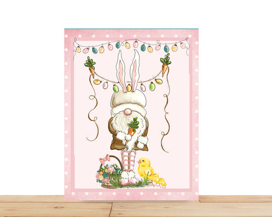 Easter Wreath Sign, Easter Gnome Rectangle Metal Sign, Sign For Wreath, Desert Wreath Signs