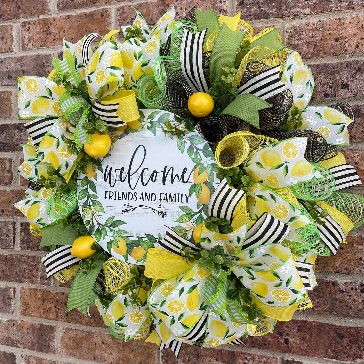 Lemon Wreath, Welcome Wreath, Summer Wreath, Spring Wreath, Everyday Wreath, Summer Decor, Spring Decor