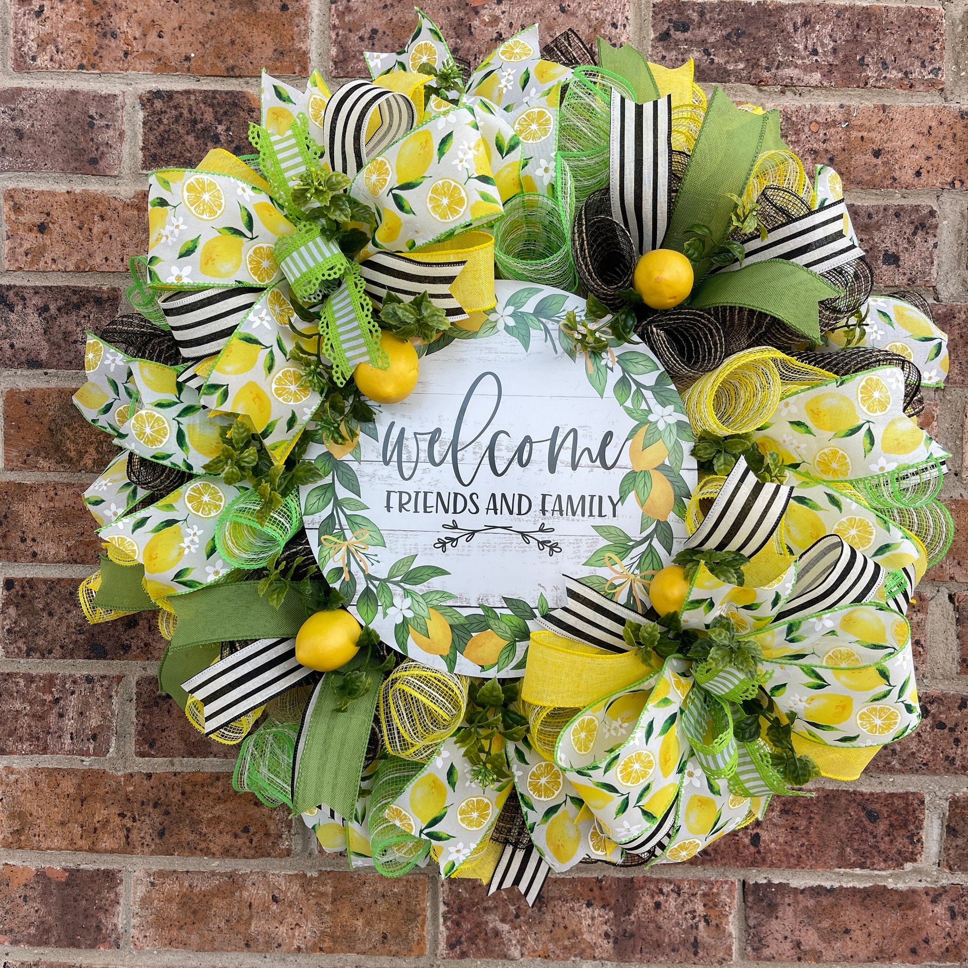 Lemon Wreath, Welcome Wreath, Summer Wreath, Spring Wreath, Everyday Wreath, Summer Decor, Spring Decor