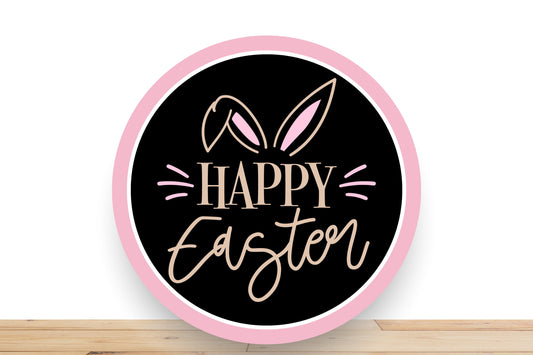 Easter Wreath Sign, Happy Easter Round Metal Sign, Sign For Wreath, Desert Wreath Signs