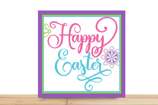 Easter Wreath Sign, Happy Easter Square Metal Sign, Sign For Wreath, Desert Wreath Signs