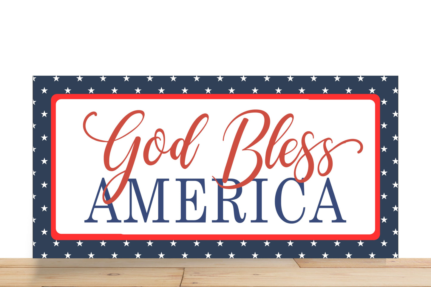 Patriotic Wreath Sign, God Bless America Rectangle Metal Sign, Sign For Wreath, Desert Wreath Signs