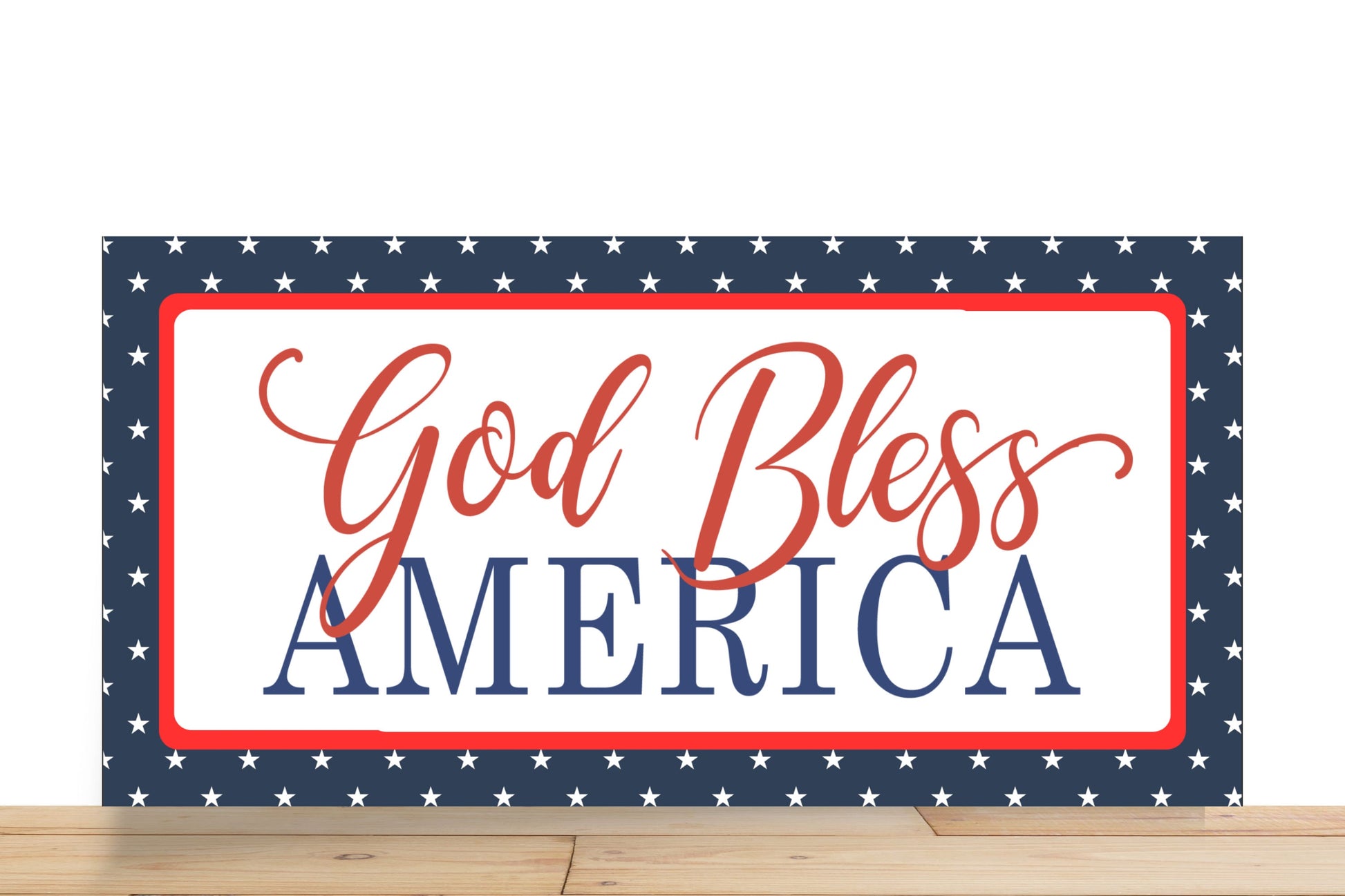 Patriotic Wreath Sign, God Bless America Rectangle Metal Sign, Sign For Wreath, Desert Wreath Signs