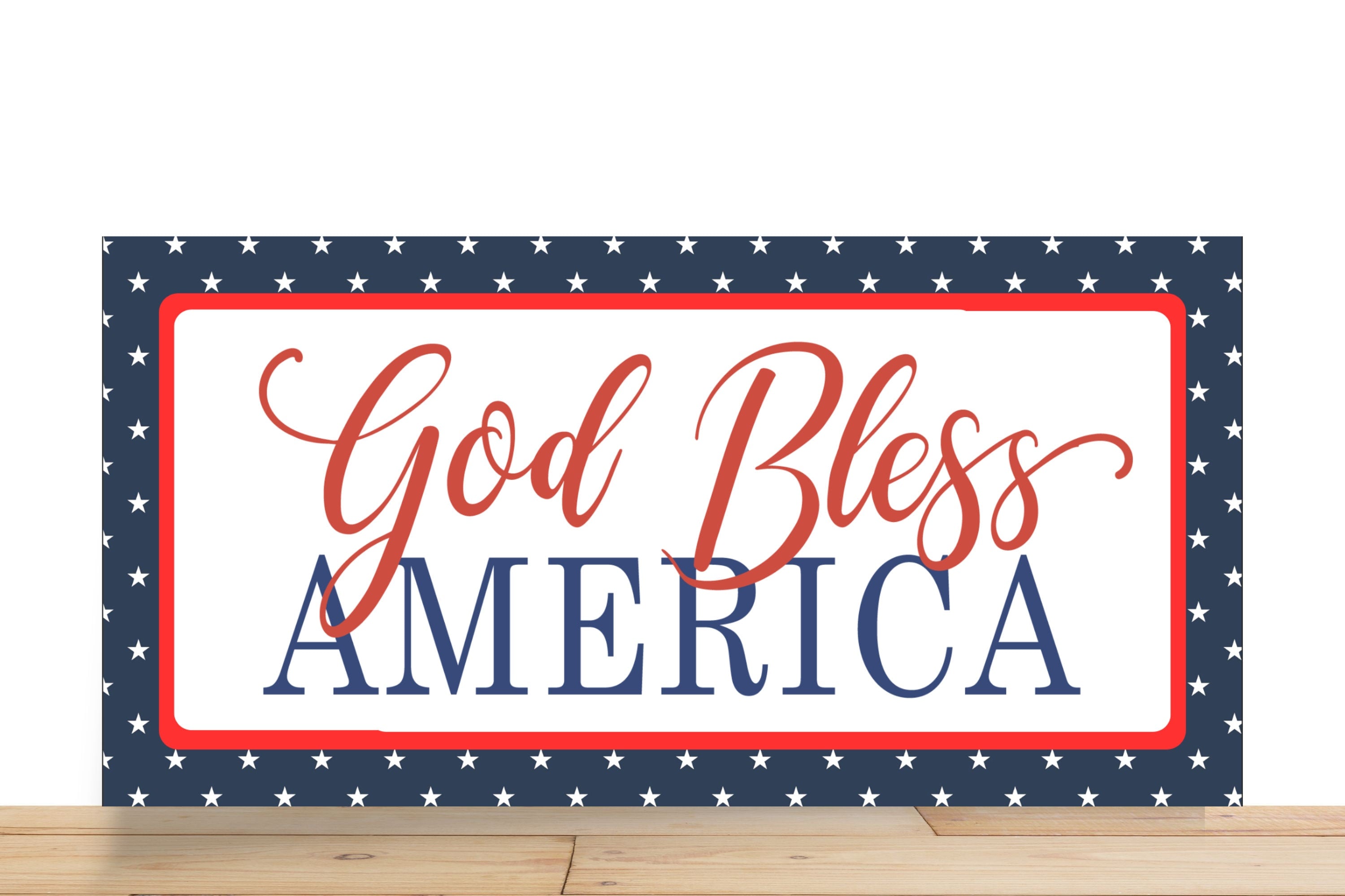 Patriotic Wreath Sign, God Bless America Rectangle Metal Sign, Sign For Wreath, Desert Wreath Signs