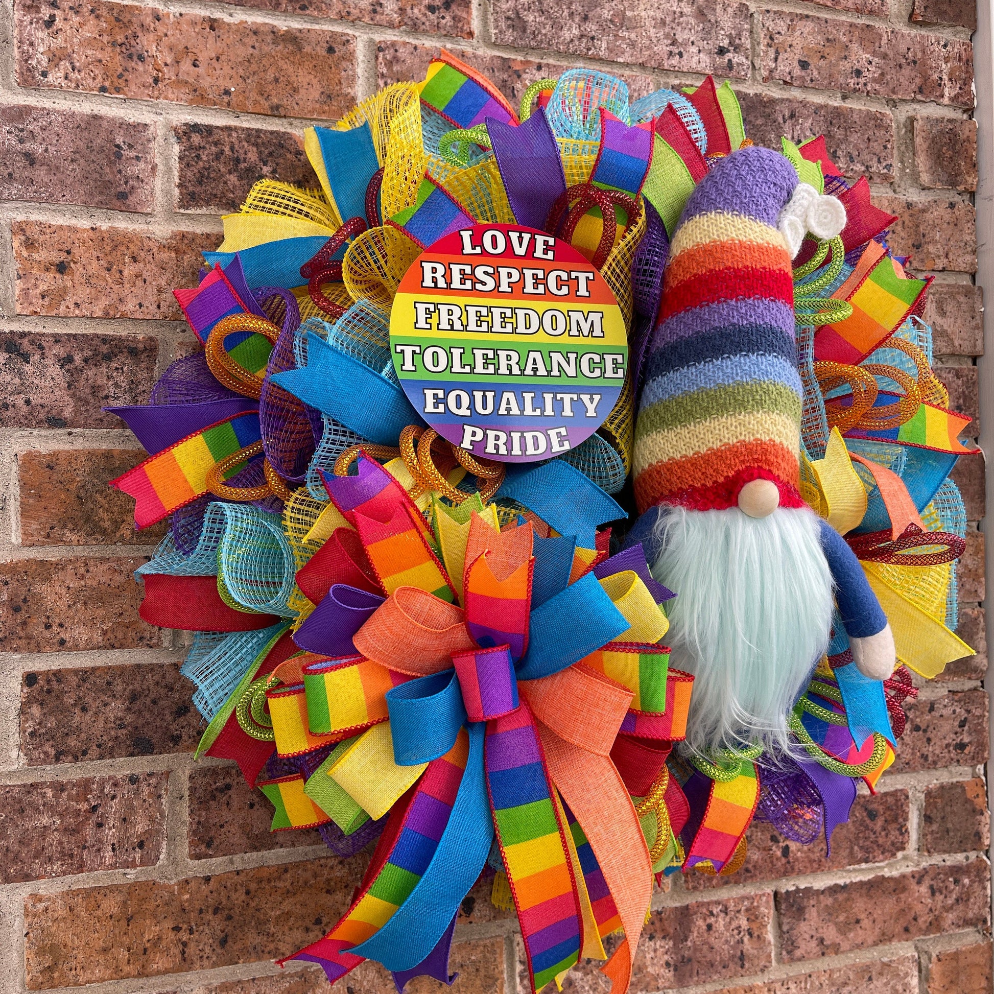 Gay Pride Wreath, LGBTQ Wreath, LGBTQIA Wreath, Rainbow Wreath, Everyday Wreath, Summer Decor, Spring Decor