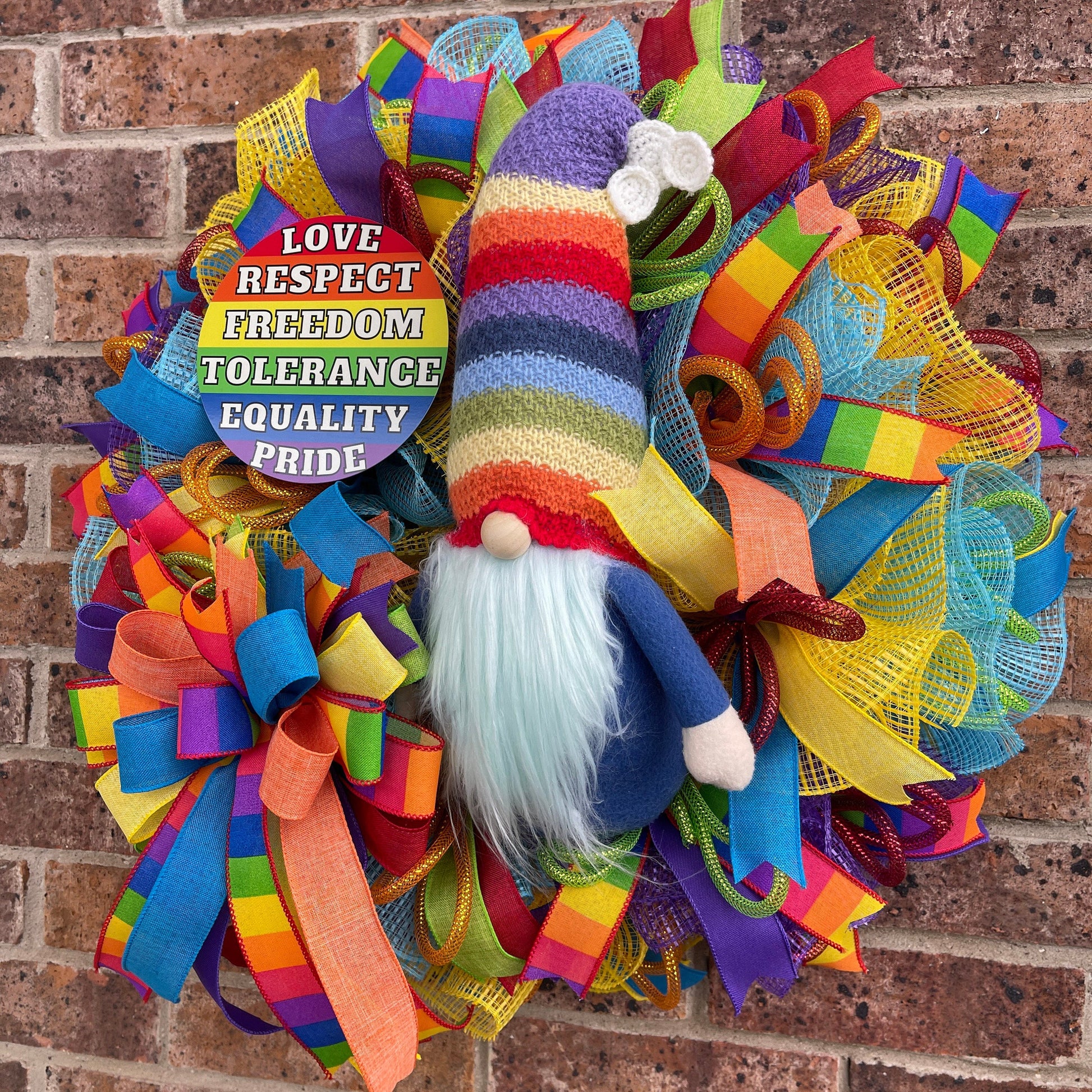 Gay Pride Wreath, LGBTQ Wreath, LGBTQIA Wreath, Rainbow Wreath, Everyday Wreath, Summer Decor, Spring Decor