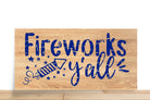 Patriotic Wreath Sign, Fireworks Y'all Rectangle Metal Sign, Sign For Wreath, Desert Wreath Signs