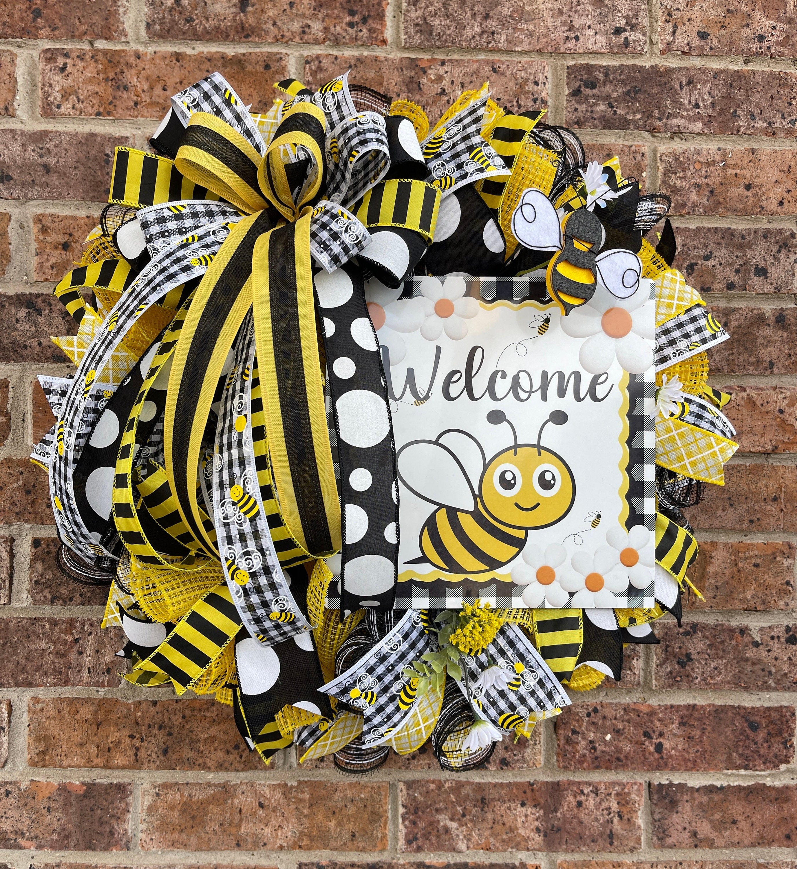 Bee Wreath, Summer Wreath, Spring Wreath, Everyday Wreath, Summer Decor, Spring Decor