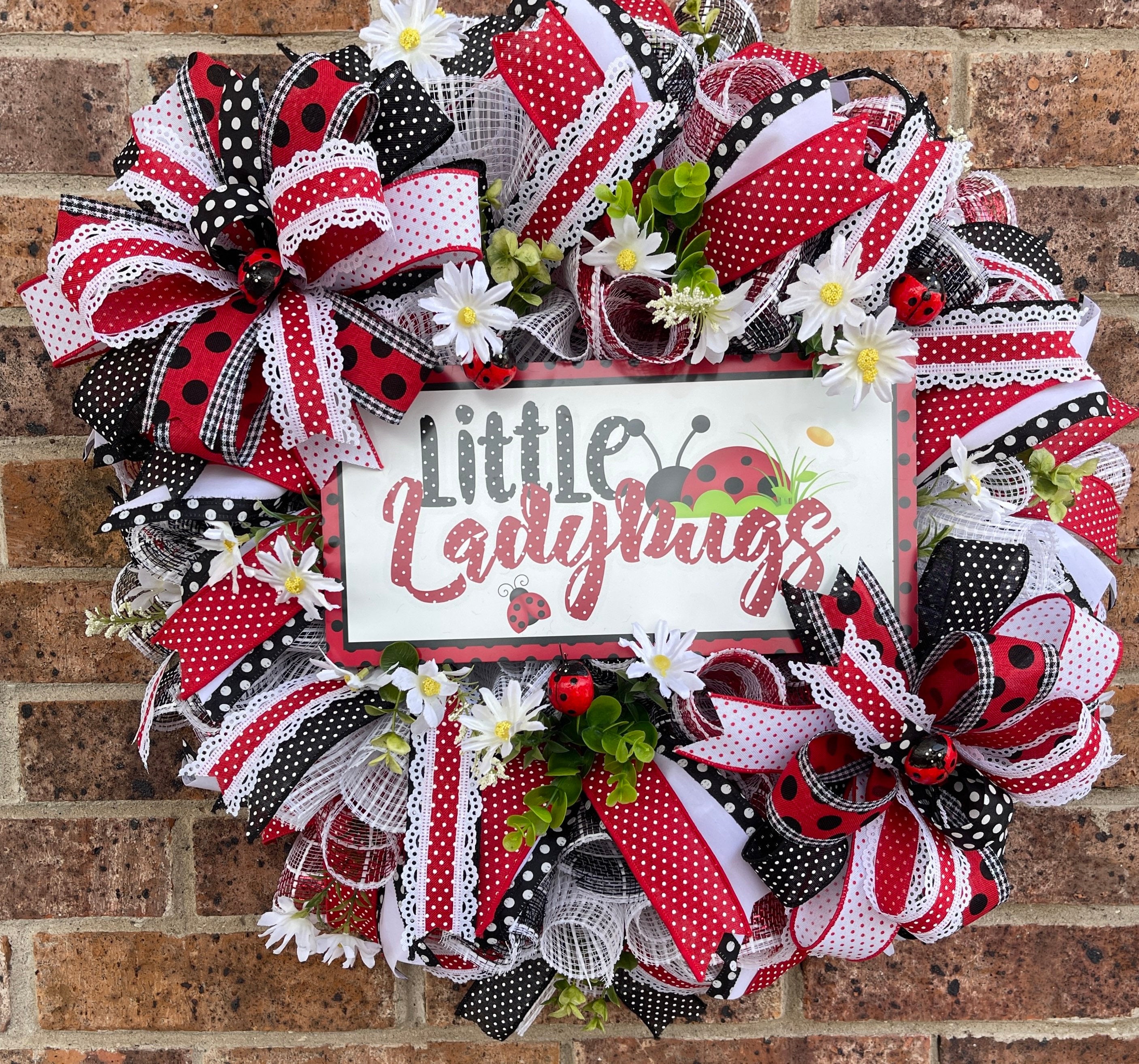 Ladybug Wreath, Little Ladybugs Wreath, Summer Wreath, Spring Wreath, Everyday Wreath, Summer Décor, Spring Décor