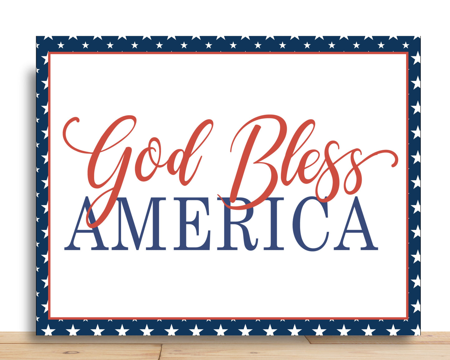 Patriotic Wreath Sign, God Bless America Rectangle Metal Sign, Desert Wreath Signs