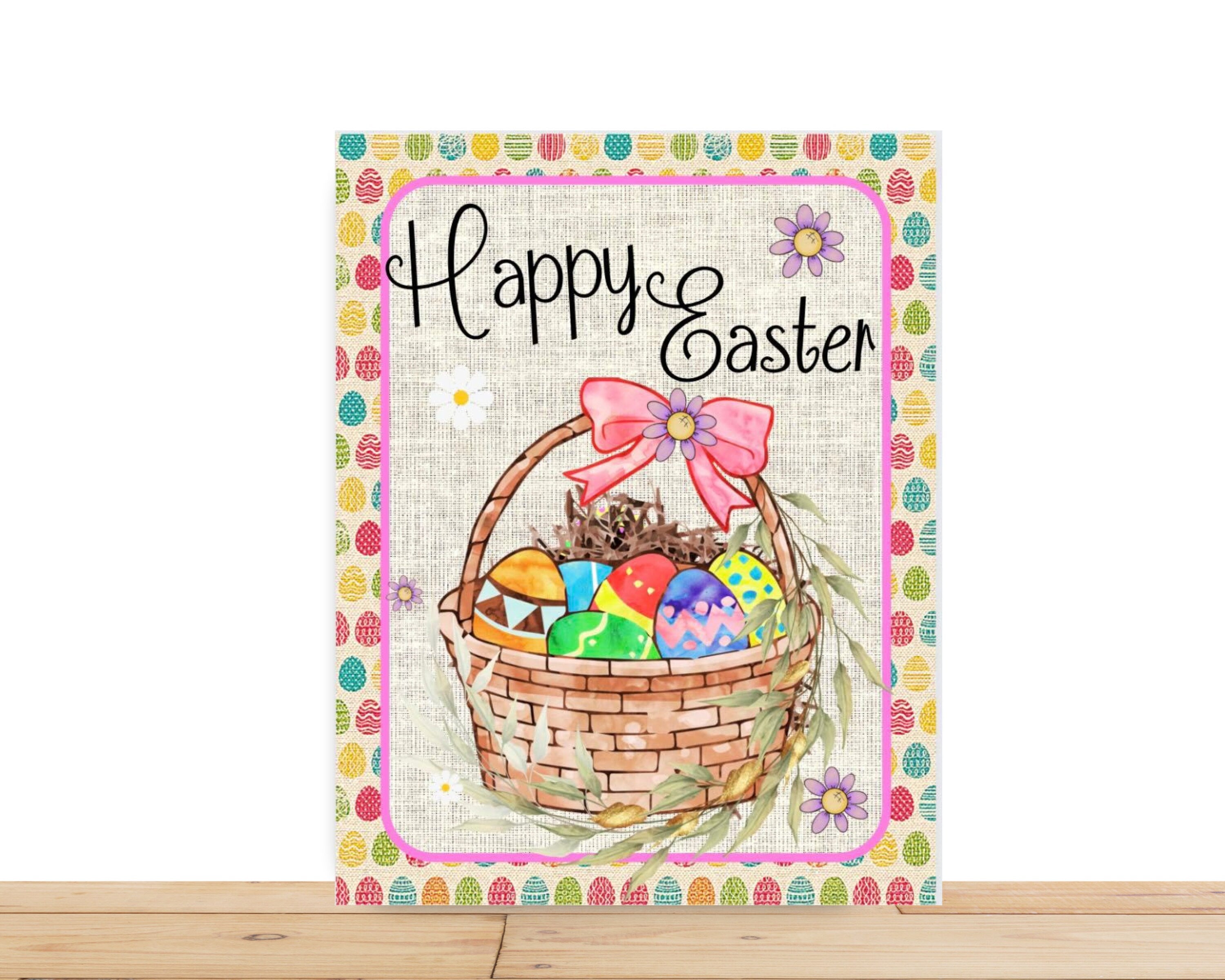 Easter Wreath Sign, Happy Easter Rectangle Metal Sign, Sign For Wreath, Desert Wreath Signs