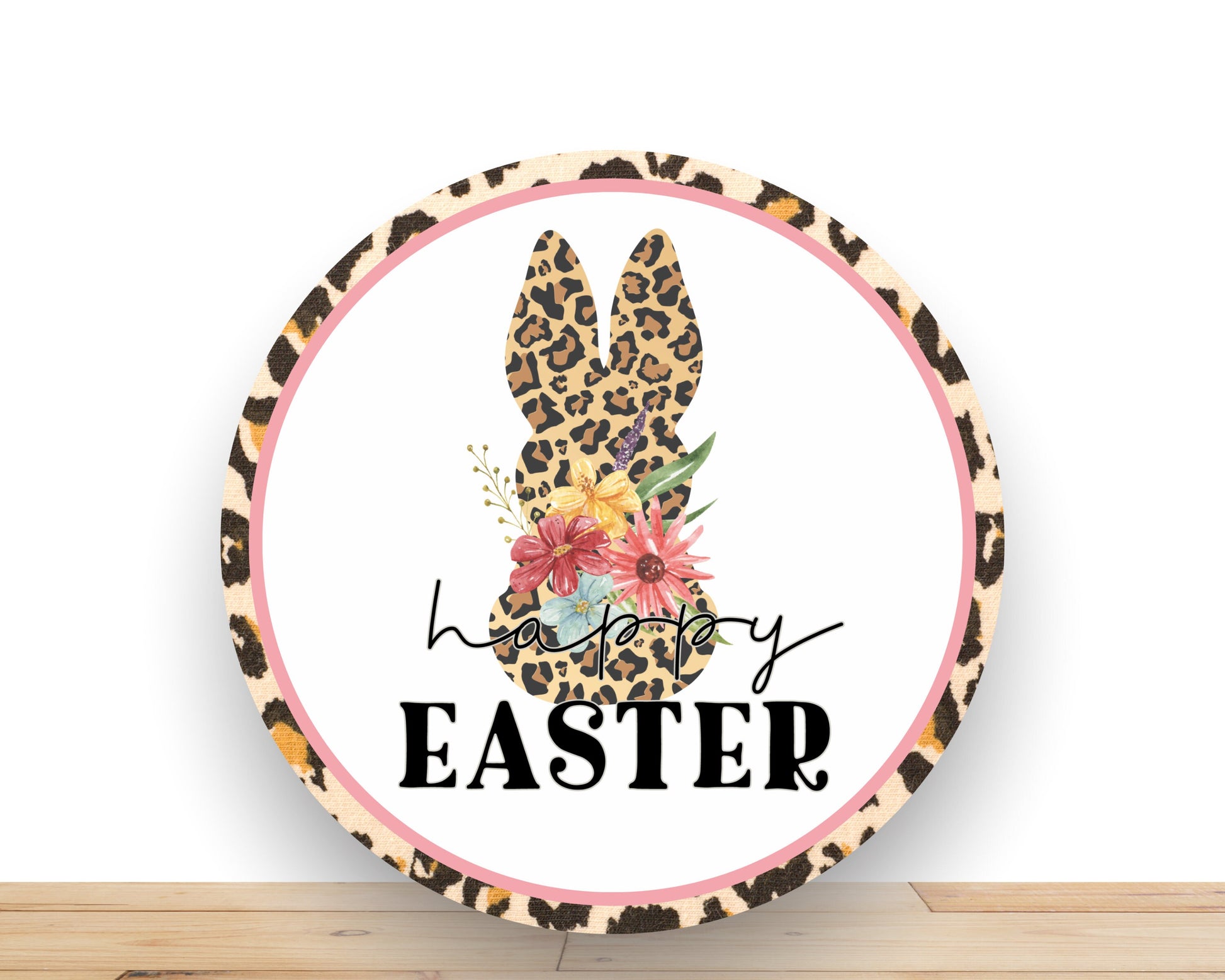 Easter Wreath Sign, Happy Easter Bunny Round Metal Sign, Sign For Wreath, Desert Wreath Signs
